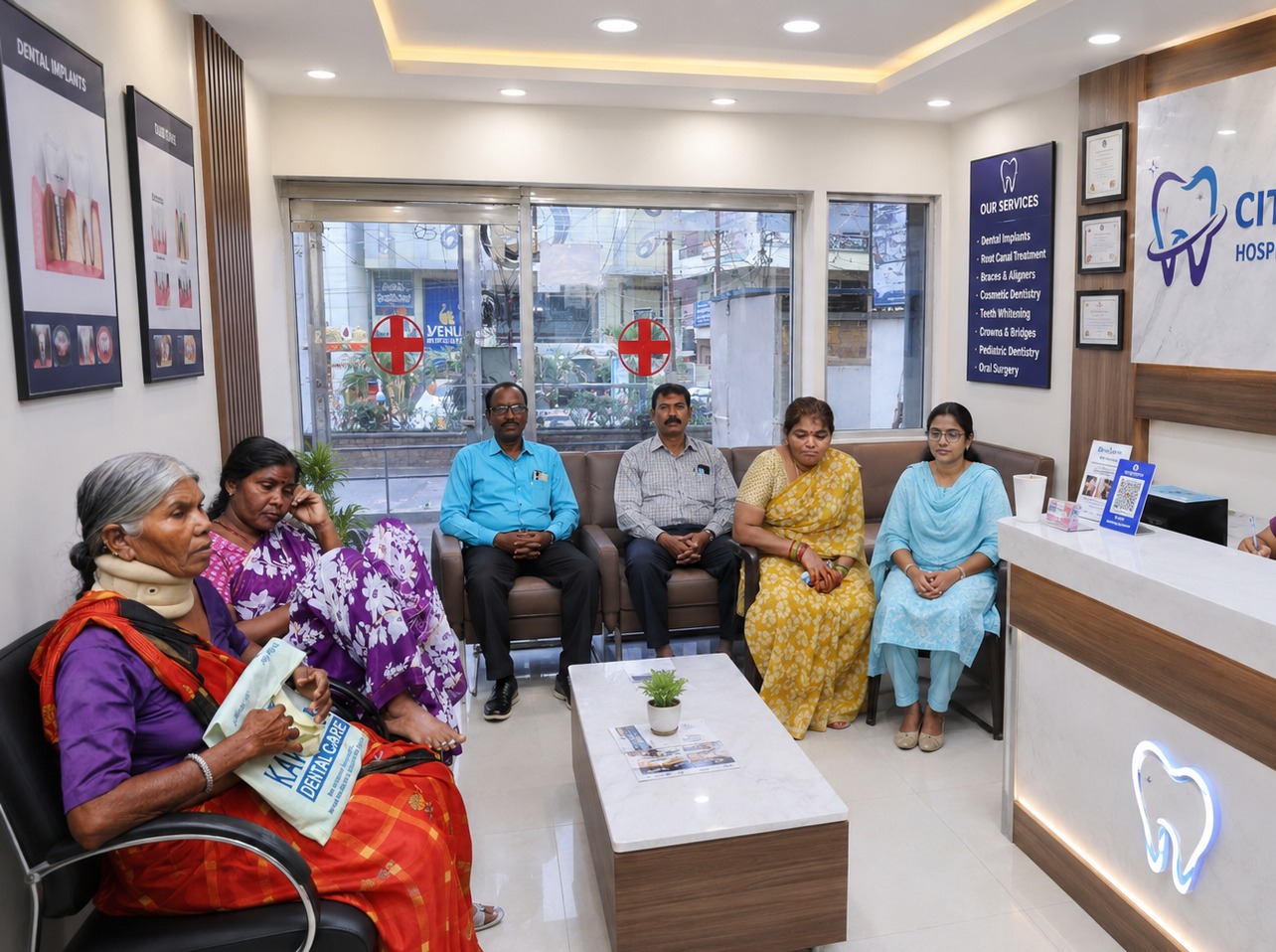 Modern dental clinic reception area